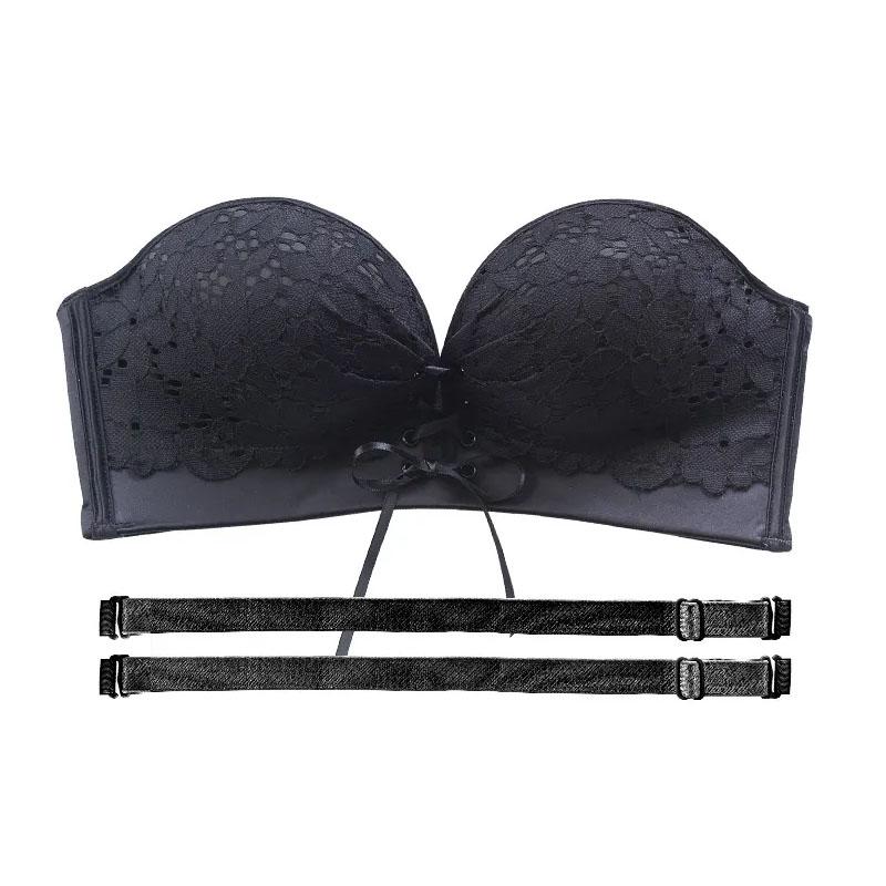 Бюстгальтер без бретелек, женский кружевной бюстгальтер без косточек размера плюс, бесшовное нижнее белье без стального кольца, невидимый бюстгальтер без косточек, нескользящий бюстгальтер, топы