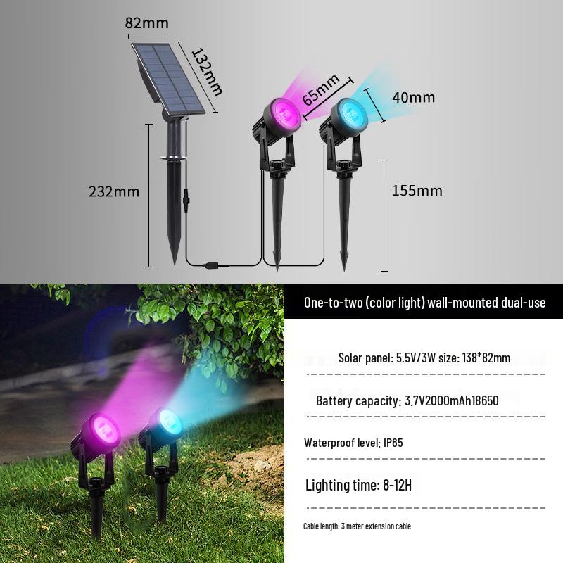 Солнечные RGB светильники на колышке