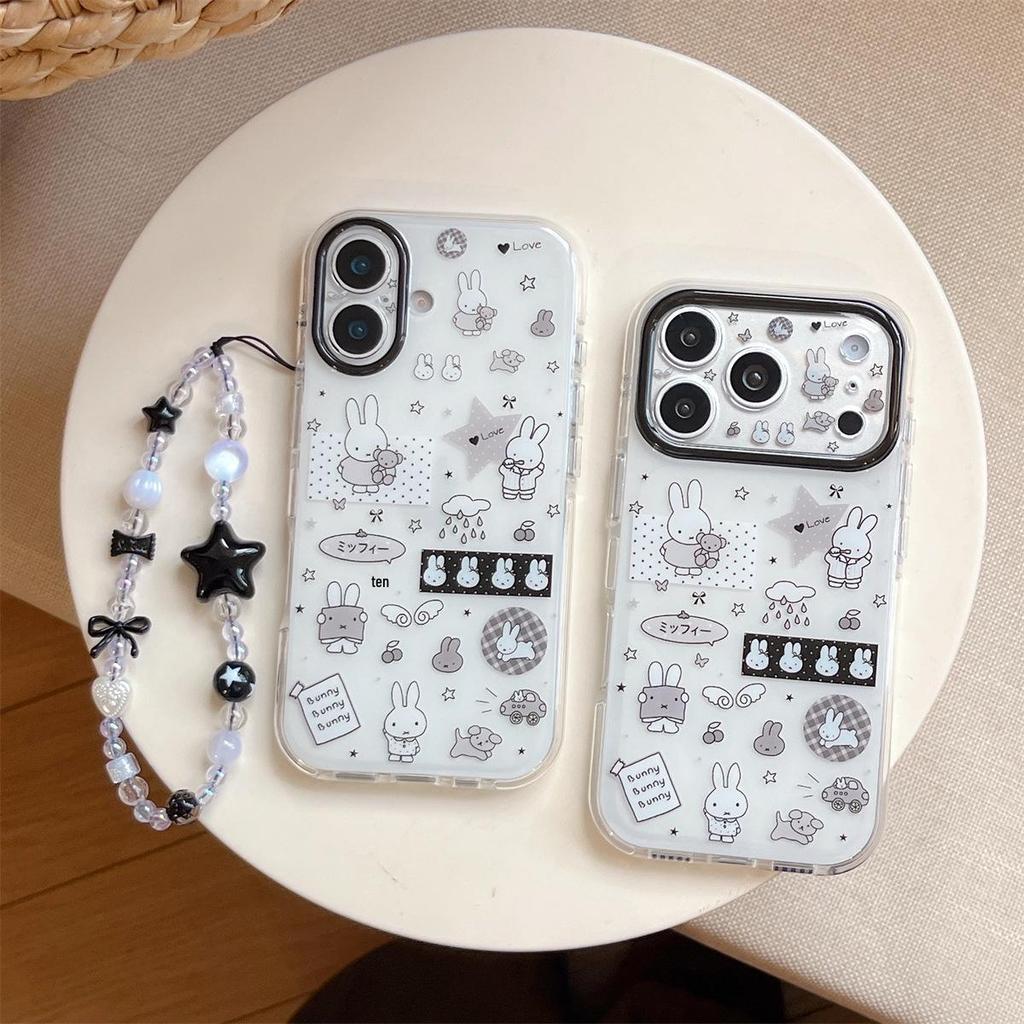 Double Layer Cute Rabbit iPhone 17/16/15 Pro Max Case - Anti-Fall, Compatible with iPhone 14/13