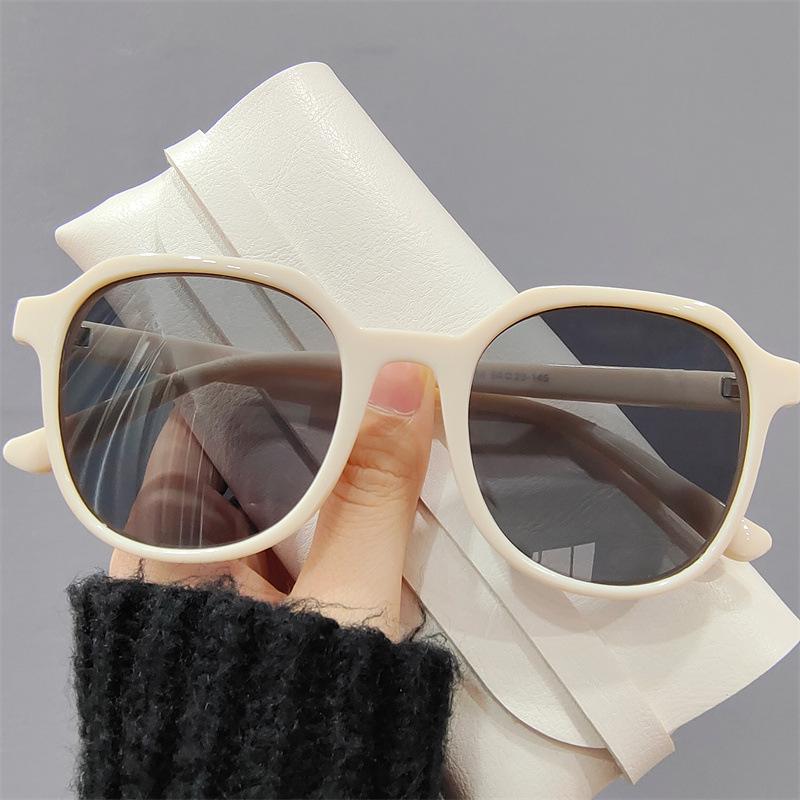 Concave Street Shooting Retro Personality Big Face Fashion Brown Sunglasses Women'S Retro Fashion Sunglasses Men'S Trend