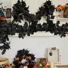 8 футов Хэллоуин Искусственная гирлянда из листьев хризантемы Устойчивая к УФ-лучам Осенняя Рождественская День Благодарения Праздник урожая Украшение каминной полки Веранды