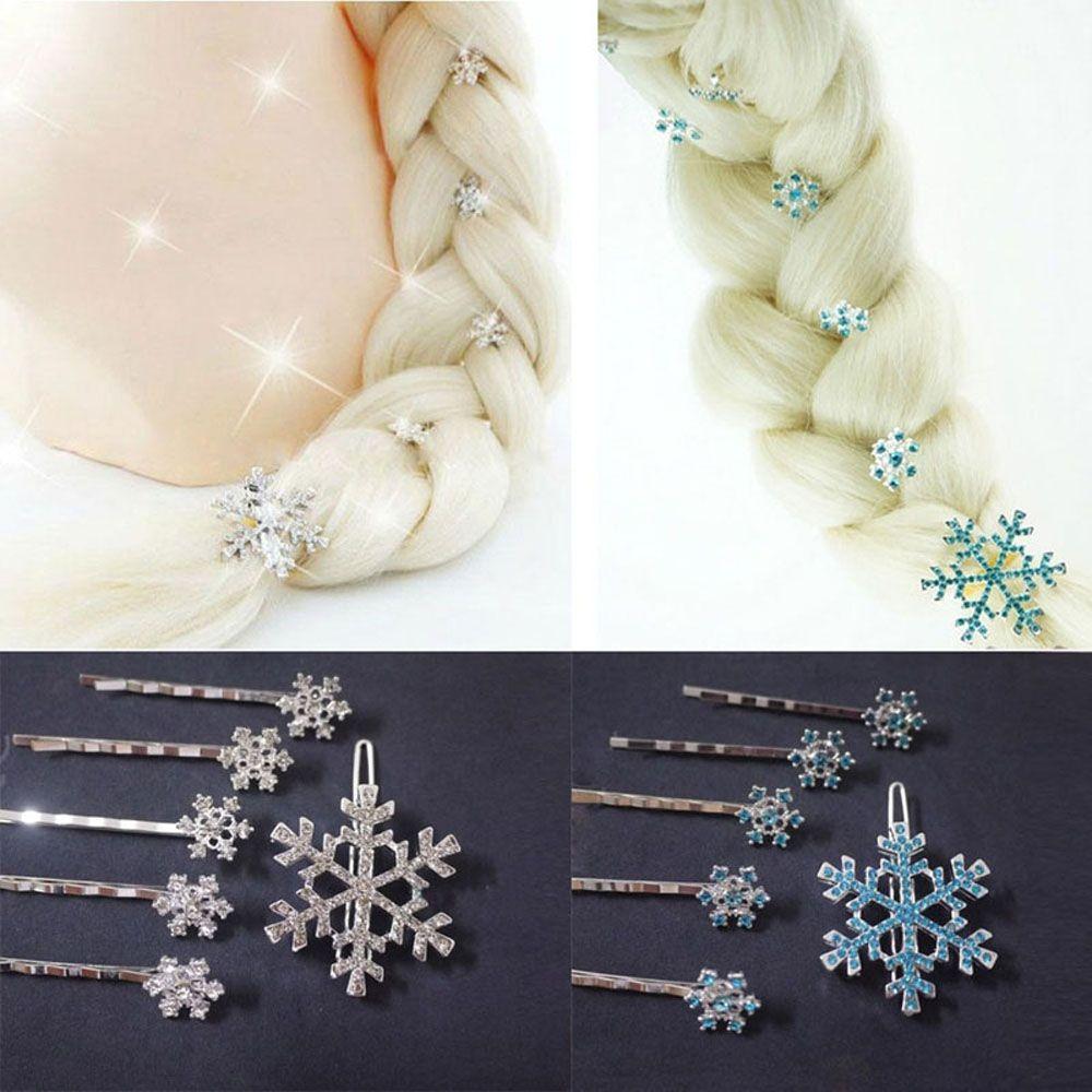 Cute Girls Princess Barrette Comb Snowflake Hairpin Crystal Hair Clip Jewelry