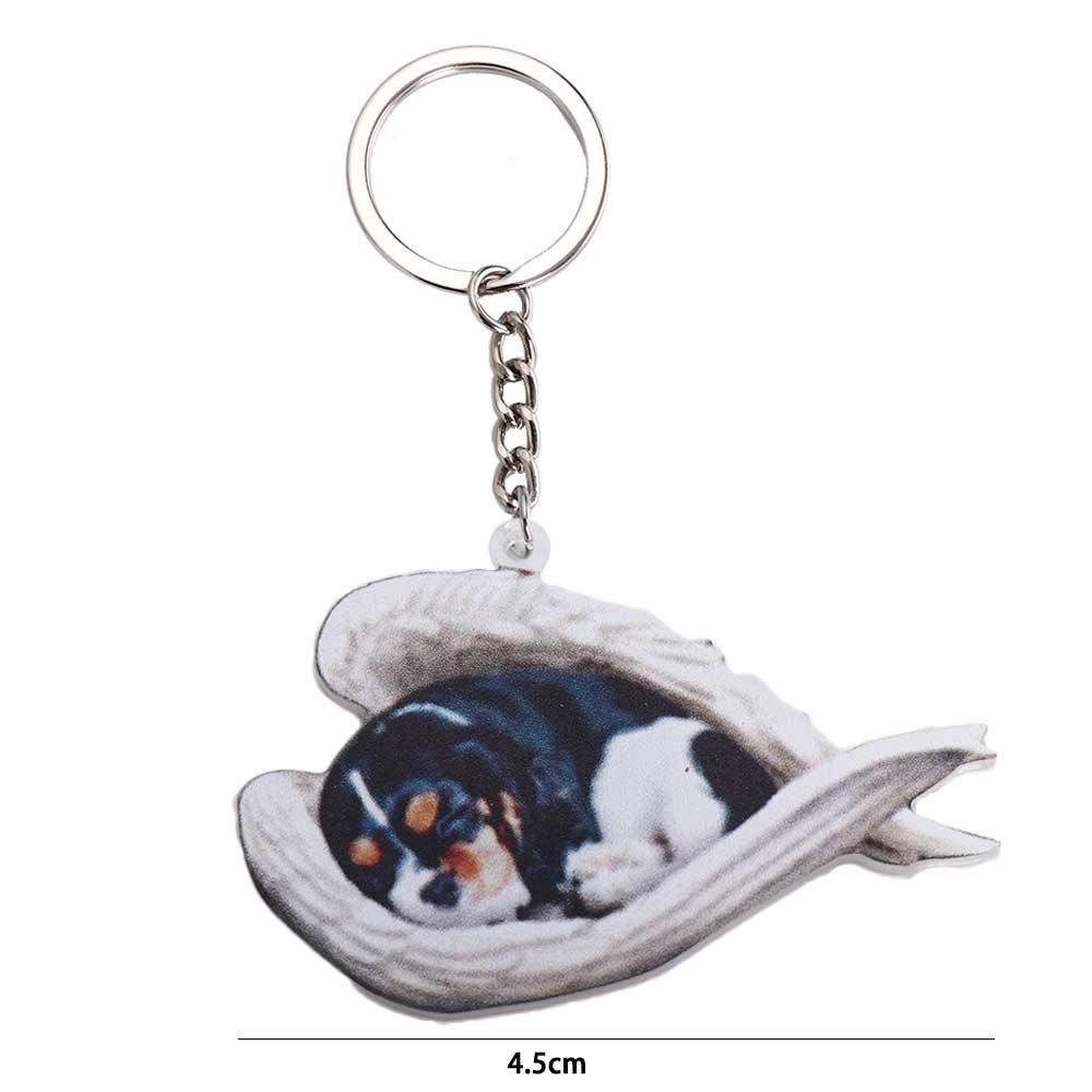 Gift Sleeping Angel Keyring For Women Animal Keychain Dog Key Chains Dog Pendant Car Keyring