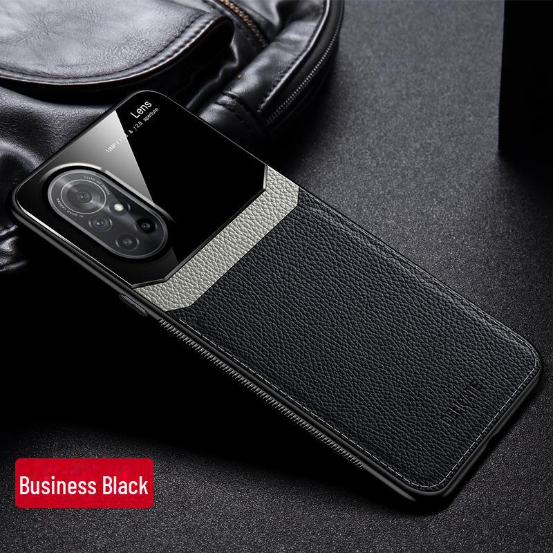 Защитный чехол с текстурой кожи для Huawei Honor V40 Light Luxury Edition - мягкий силикон, полный край, защита объектива 5G