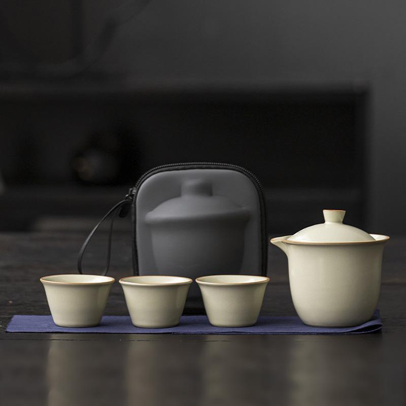 Портативный чайный набор Ru Kiln Kuaike Cup для путешествий, для улицы, с подарками