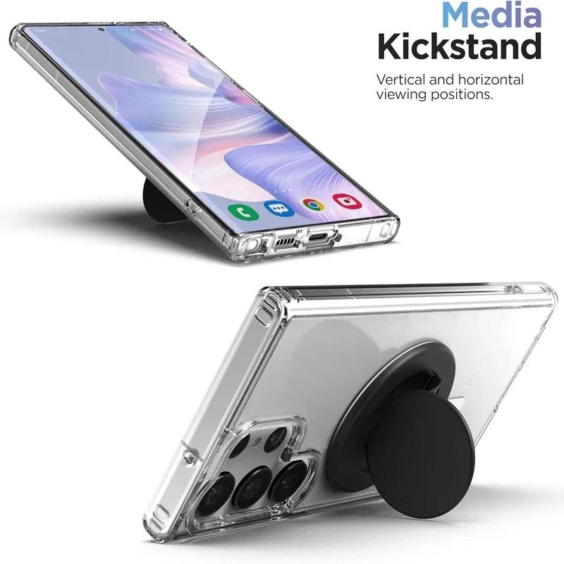 Магнитный чехол Magsafe для Samsung Galaxy S24 S21 FE S22 S23 Ultra Plus S23 FE Беспроводная зарядка Ударопрочный Прозрачная крышка