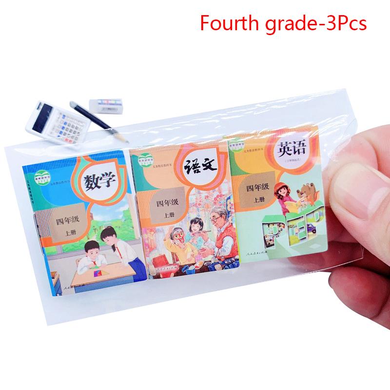 3шт 1:12 Миниатюрная книга для кукольного домика Учебники для всех классов Математика Английский Книги Модель Класс Декор Аксессуары для кукольного домика
