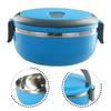 Stainless Steel Round 1 Layer Insulated Food Thermal Containers Lunch Box Case