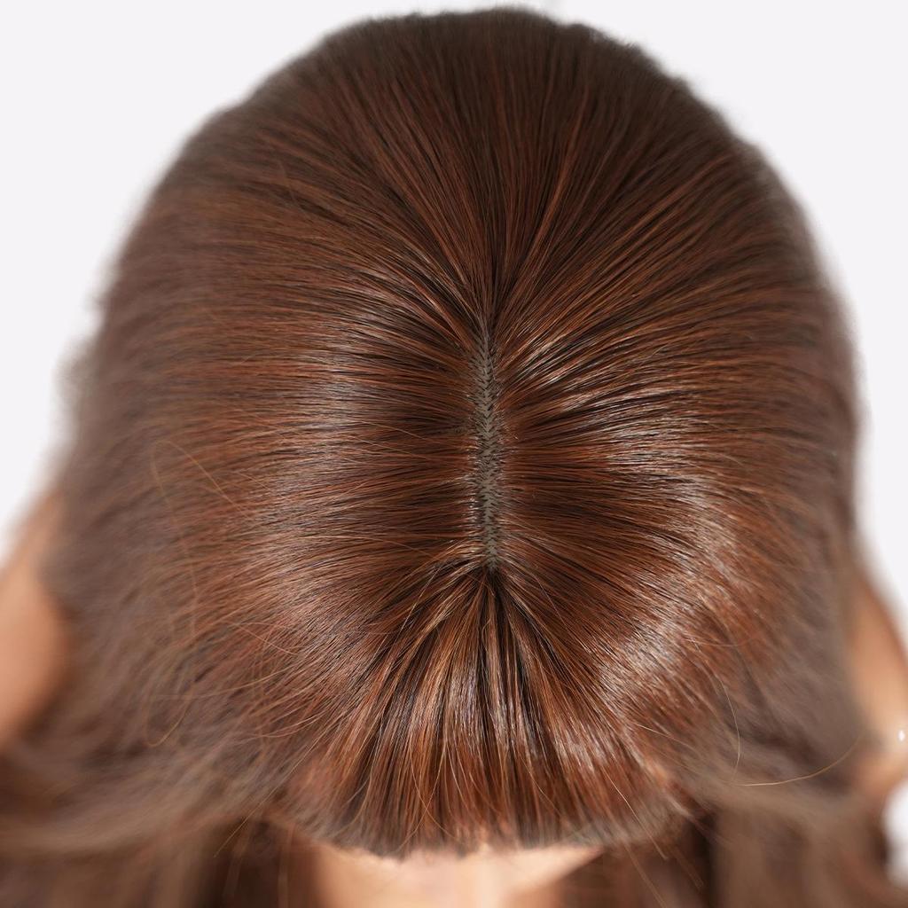 Caramel Brown Long Curly Wig - Heat Resistant Body Wave Synthetic Hairpiece, Natural-Looking Full Cap Wig for Everyday Glam & All-Season Wear