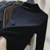 Двухсторонняя бархатная рубашка с полувысоким воротником и длинными рукавами для женщин, теплая на осень/зиму