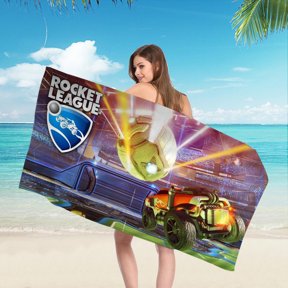 Rocket League Аниме Пляжное Полотенце Мягкое Впитывающее Купальное Полотенце Детские Подарки Для Детей Путешествия Кемпинг Спортзал