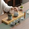 Fragrant and Tasty Business High-end Gift Set Ceramic Ru Kiln Household Kung Fu Tea Set Tea Tray
