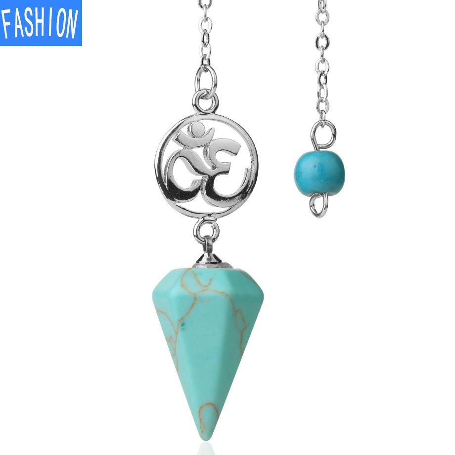 Хрустальная руда Духовный маятник Замысловатое исцеление Шестиугольный остроконечный кулон-украшение