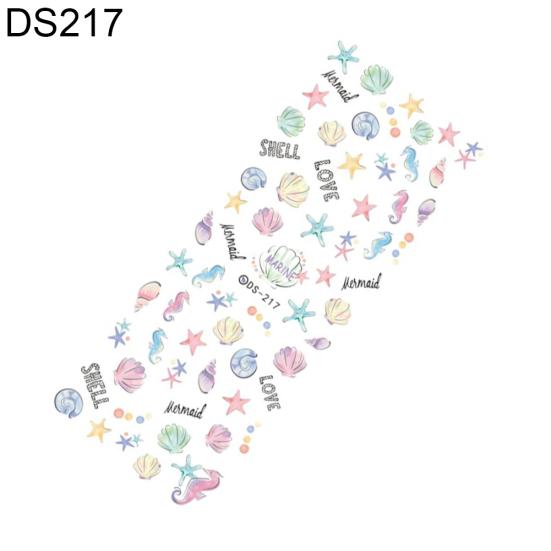 Водостойкая рыбья ракушка, морская звезда, наклейка для ногтей, полное покрытие, клейкий декор «сделай сам»,