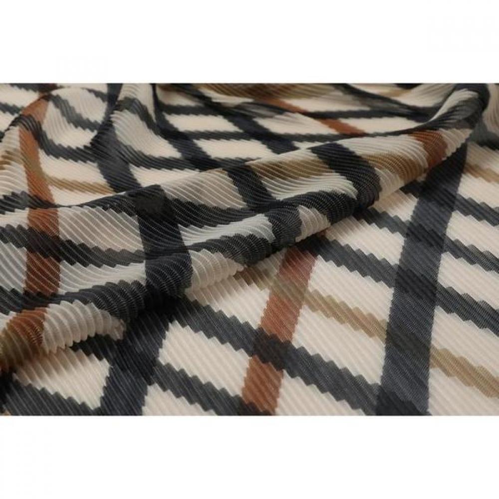 Daks Pleated Scarf Check Beige Dcsc9e514i2