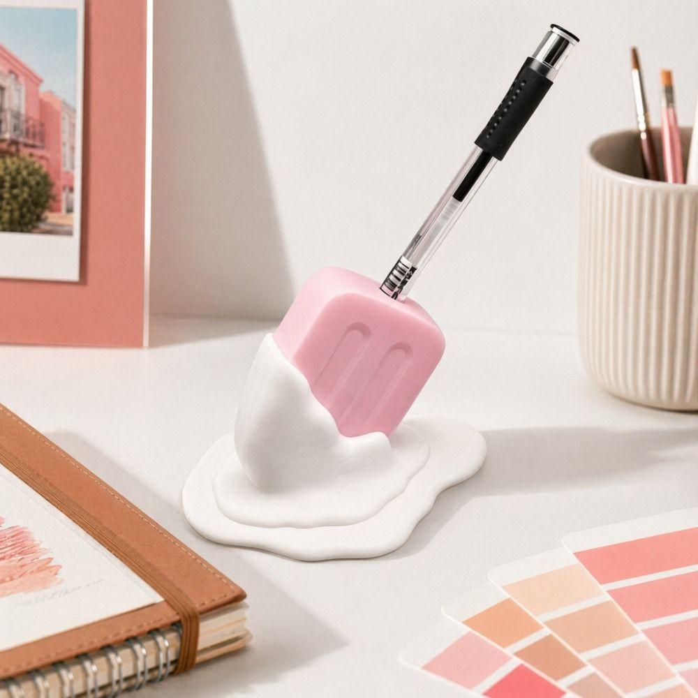 Creative 3D Printed Ice Cream Pencil Holder Popsicle Shape Decorations Desktop Ornaments Funny Pen Holder Decorative Storage