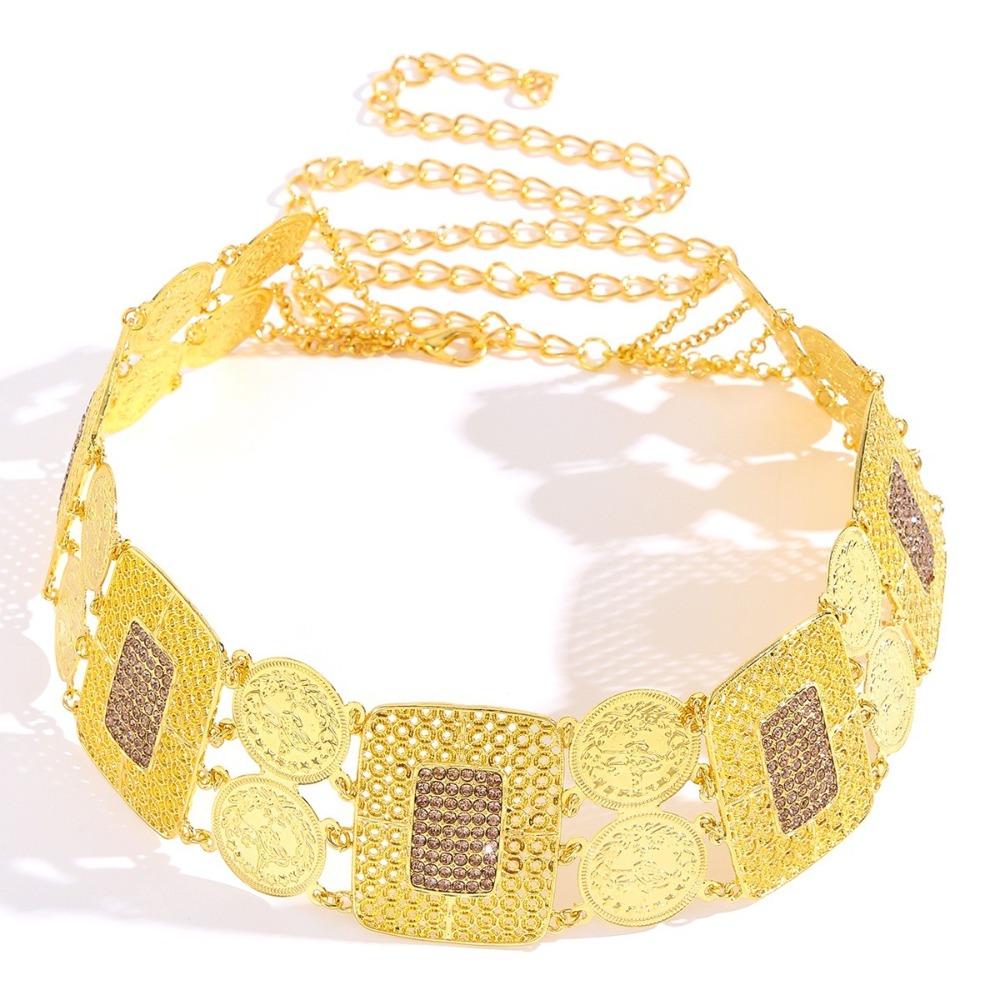 Inlaid Diamond Fringe Belt Alloy Fringe Waist Chain Vintage Waist Chain Belt For Weddings