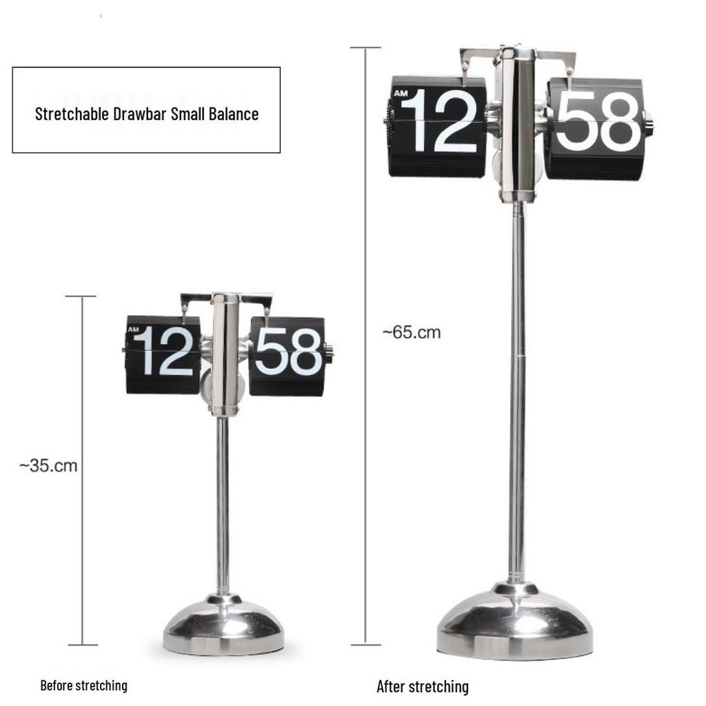 Creative Retro Flip Clock - Modern Simple Design, Ingenious Single-Leg Balance for Living Room Decor