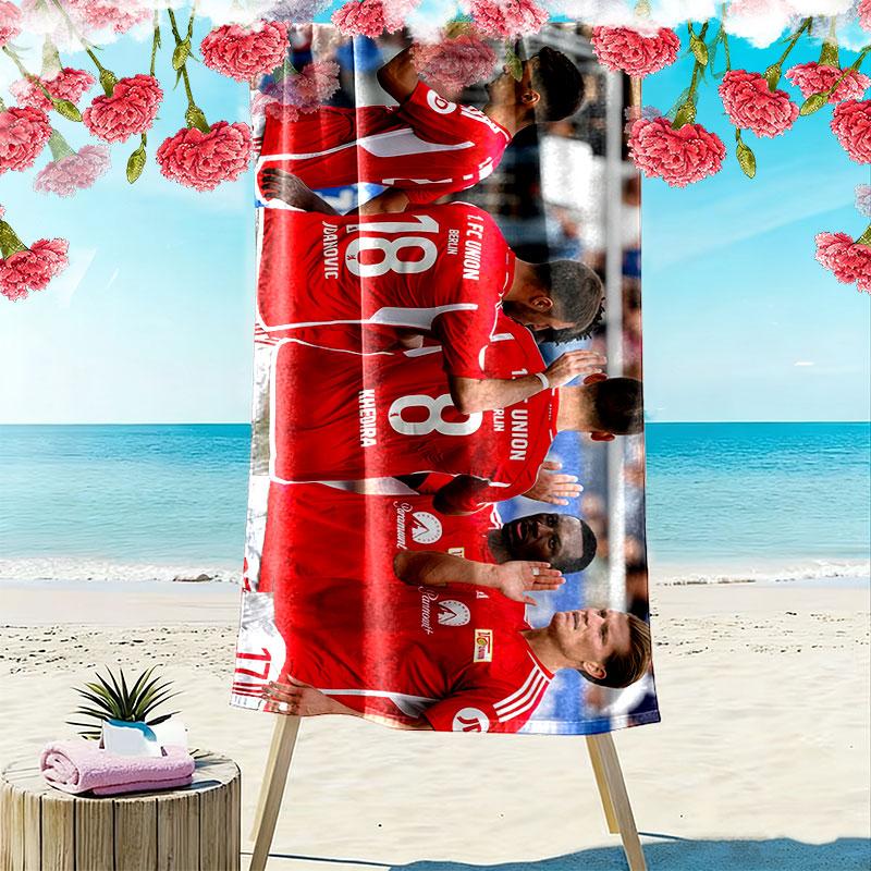 Union Berlin Players Print Beach Towel, Large Soft Quick Dry Towel for Beach Camping Swimming