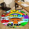 Sprunki Game Pattern Round Rug, Indoor/Outdoor Mat, for Picnic, Gameroom, Bedroom, Office, Living Room, Home Decor Carpet, Birthday Gift