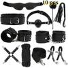 VaHppy SM BDSM Bondage Exquisite Sets 4colors Plush Leather Erotica Sex Toys for Couples Handcuffs Flirting
