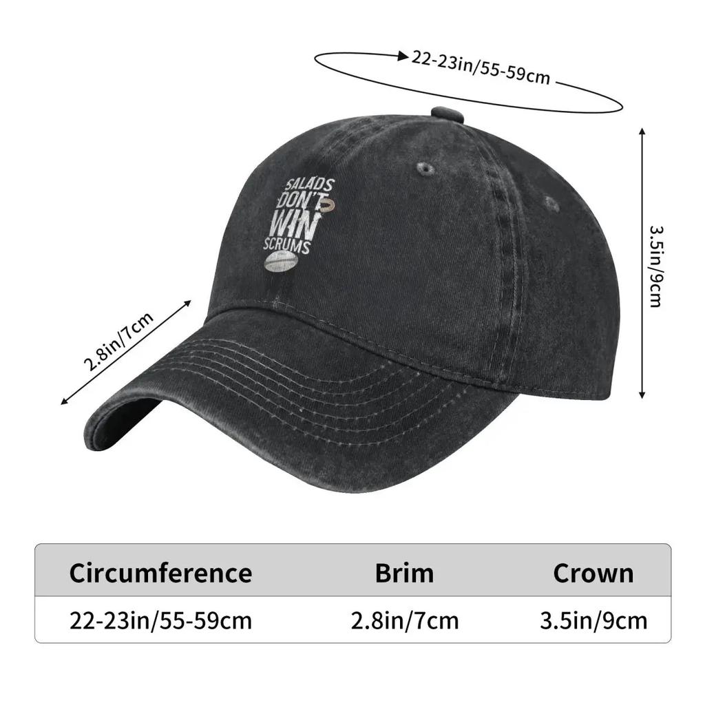 Funny Rugby Shirt Salads Don T Win Scrums Neutral Fashion Baseball Cap Peaked Cap Unisexs Hat Womens Cap Hats For Unisex