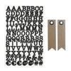 Black Alphabet and Number Stickers + 20 Kraft Pennant Labels