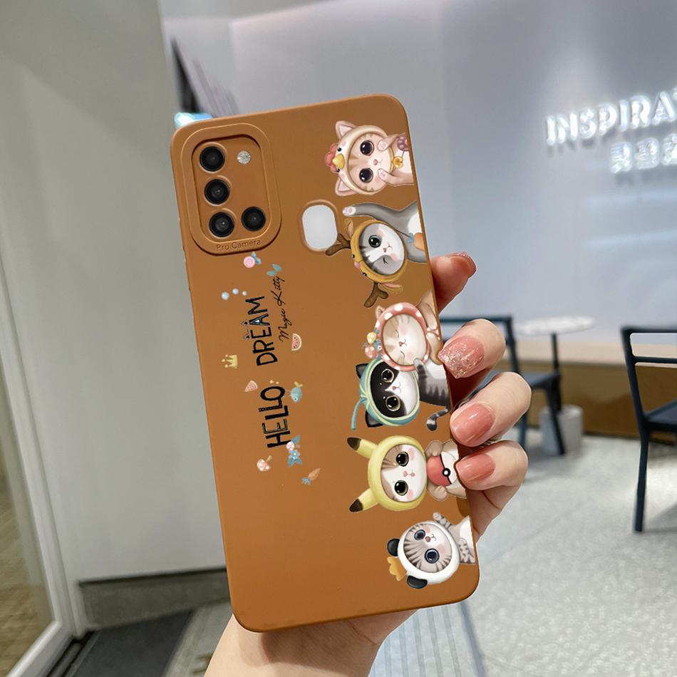 Чехол для Samsung Galaxy A21s Фиолетовый Лавандовый Цветок Защита Камеры Мягкий Чехол для Телефона Для Samsung A21s 6.5" SM-A217F A 21 s Чехол