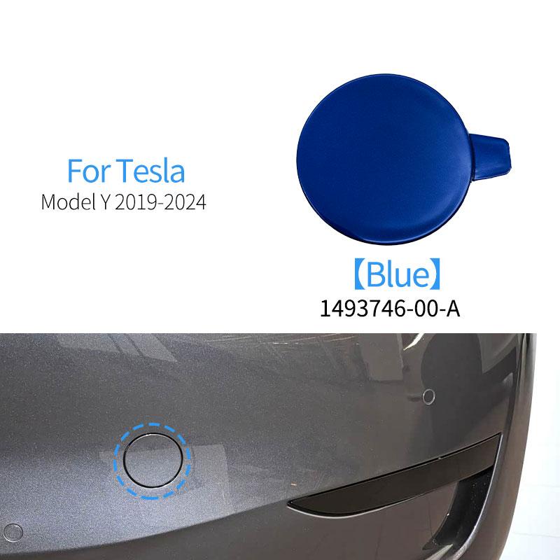 Car Front Bumper Tow Hook Cover Caps Accessory With Color Black White Silver Red Gray for Tesla Model Y -2024 1493746-00-A