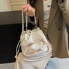 Premium Sense of Foreign Style Small Bag Women's 2025 New Versatile Chain Messenger Bag Super Fire Niche Bow Bucket Bag