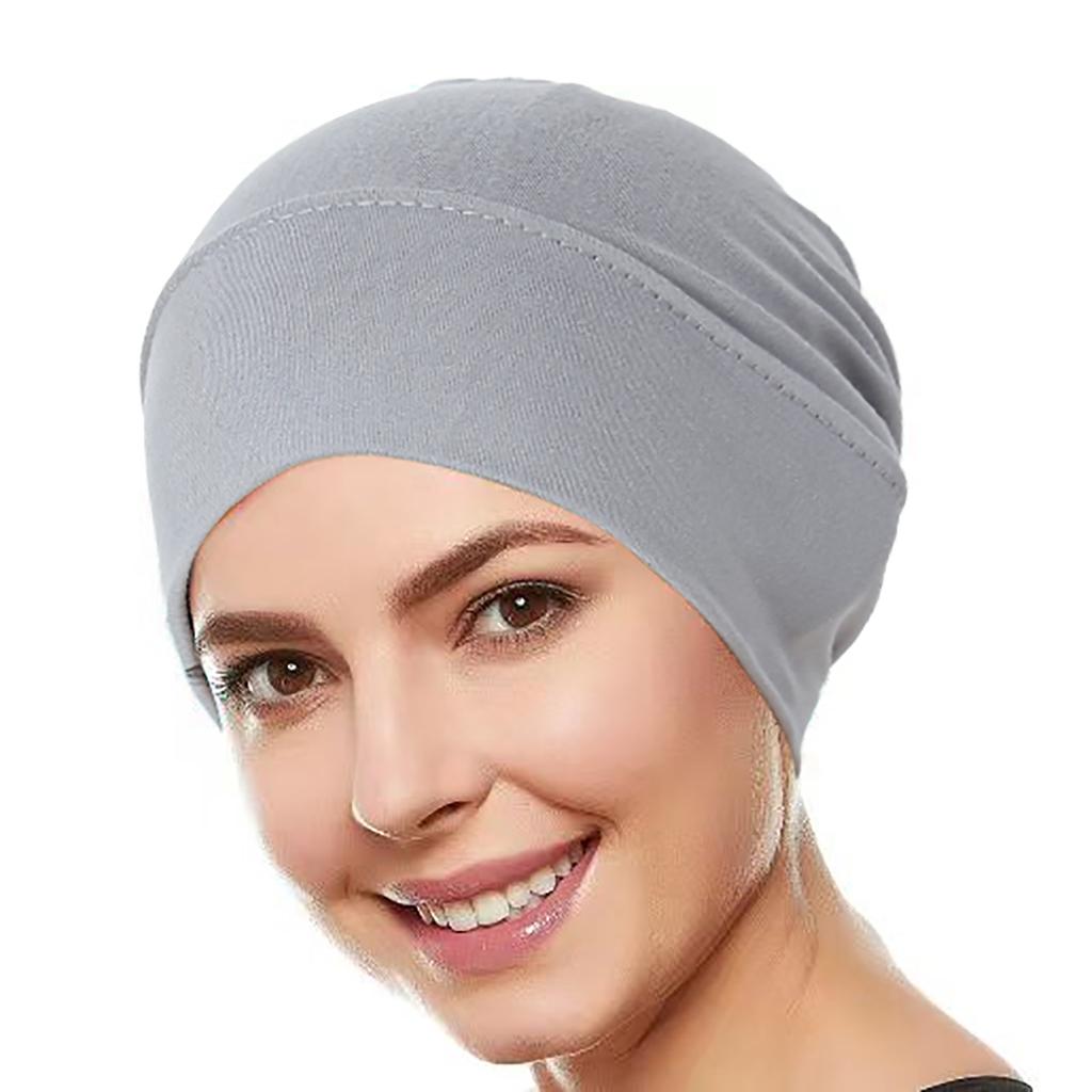 Рамадан однотонные женские мусульманские шапки-хиджабы, мягкая эластичная тюрбан-капюшон, головной убор для химиотерапии, носимый