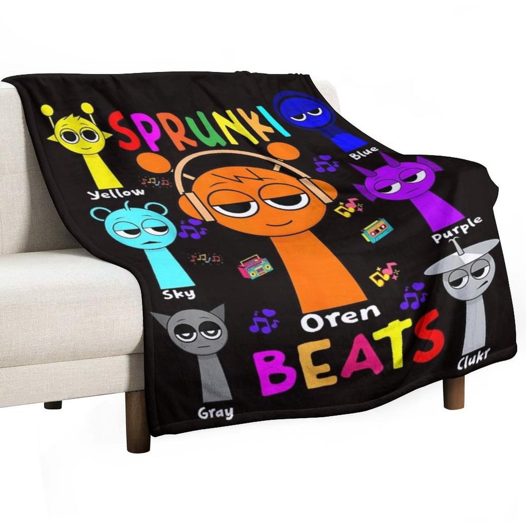 1PC Game Sprunki Throw Blanket Incredibox 3D Printed Soft Fuzzy Nap Blanket Bedspreads All Seasons For Girl Boy Kids Teenagers