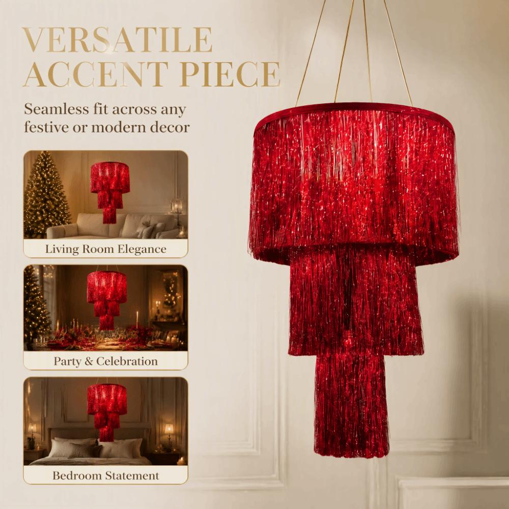 3-Tier Pendant Light Ornament Hand Woven Stage Decoration Tassel Ornament  Hotel Decorations