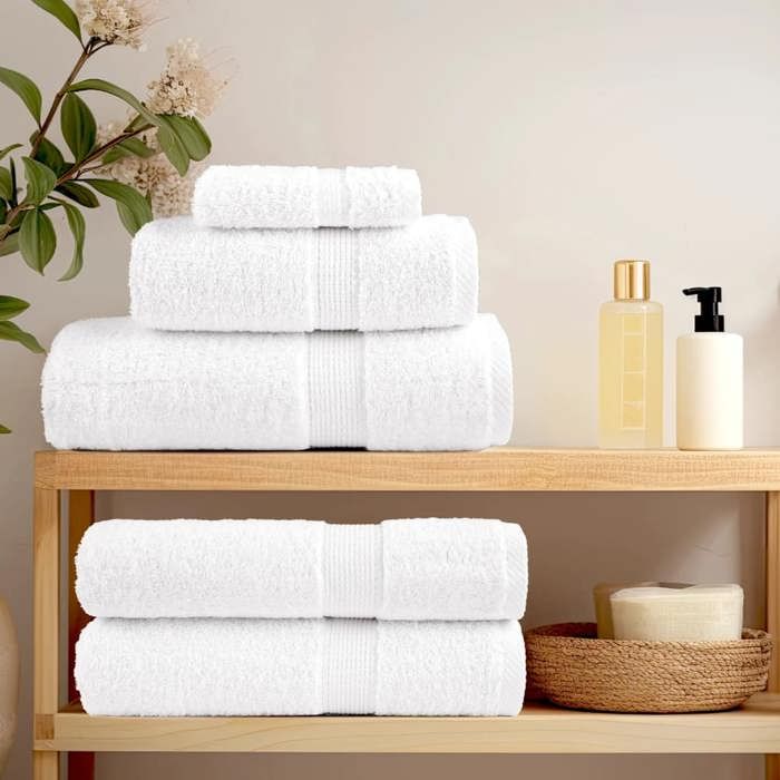 VidaXL Ensemble de Serviettes de Qualité Supérieure 6 pcs, Essuie-mains, Serviettes de Douche, Draps de Bain, Serviettes 137553