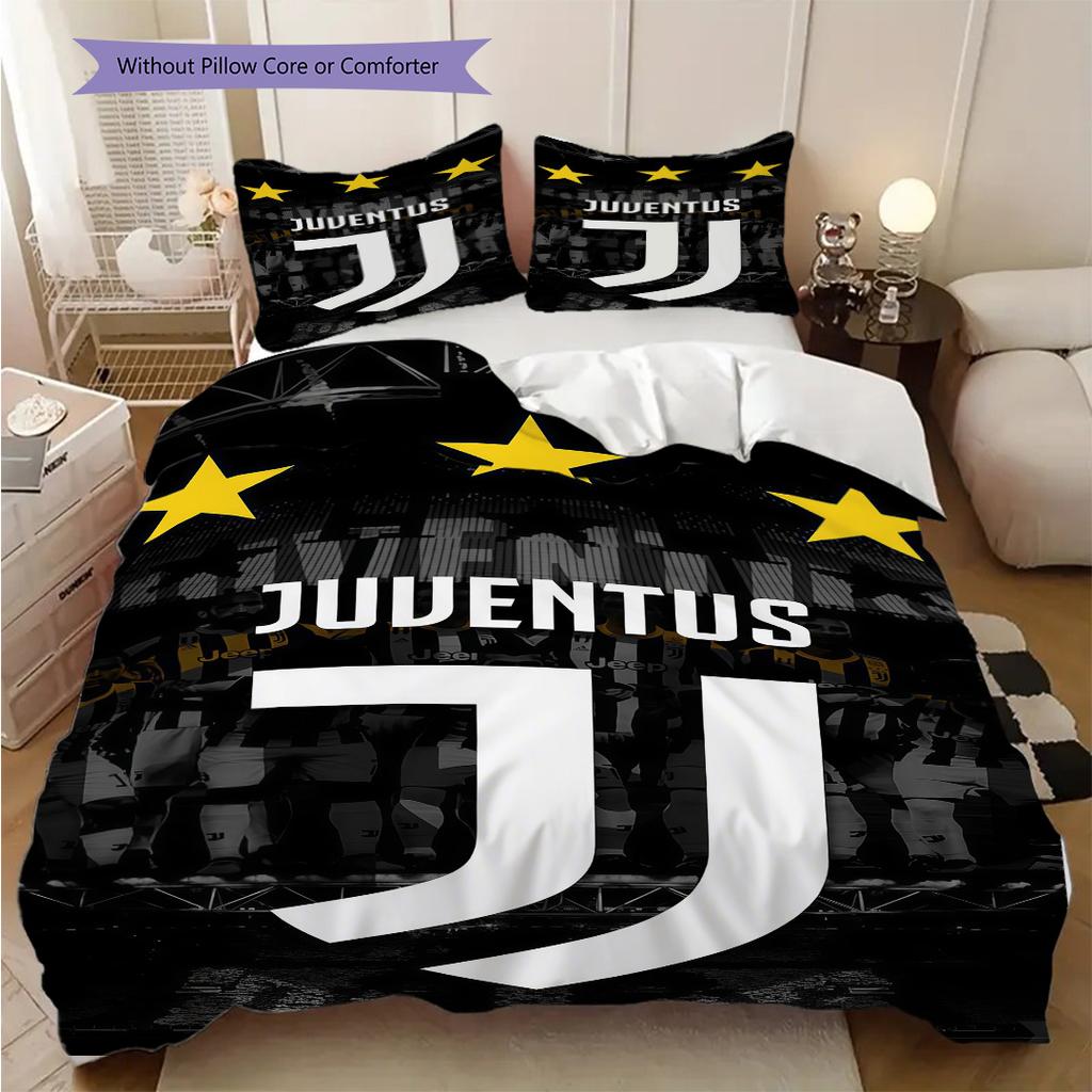 Juventus Football Club Emblem Design Three-piece set (1 * duvet cover + 2 * pillowcase, without core) Bedding set Duvet cover and pillowcase