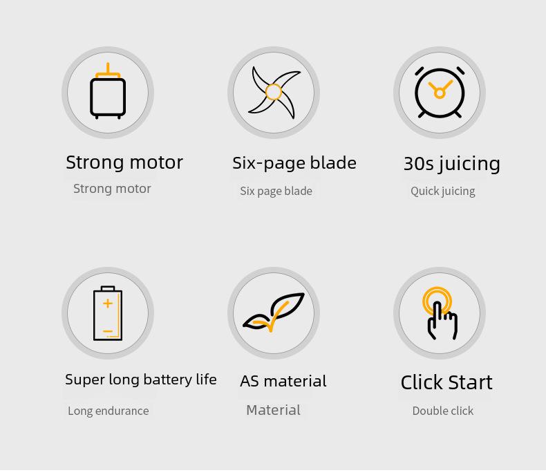Портативная перезаряжаемая водонепроницаемая соковыжималка большой емкости
