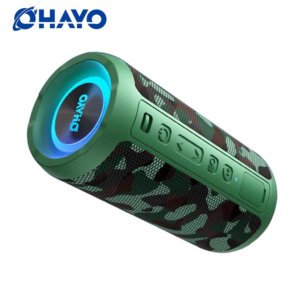 Ohayo Portable Waterproof (IP67) Bluetooth Speaker with RGB Lights 30 hours playtime 24W Stereo Loud Sound,TWS Pairing,AUX in