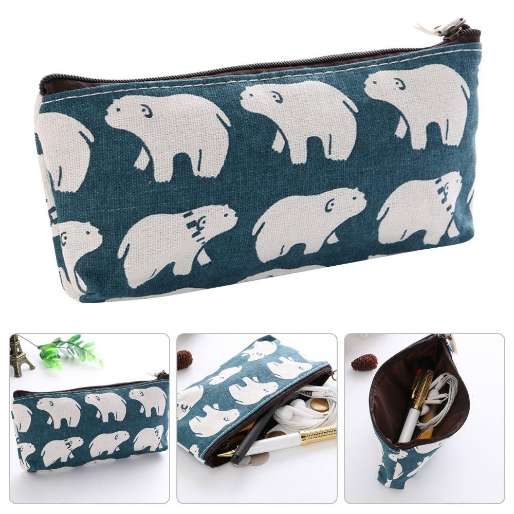 Сумка для ручек большой емкости, холщовая сумка для хранения канцелярских принадлежностей, прочная косметичка