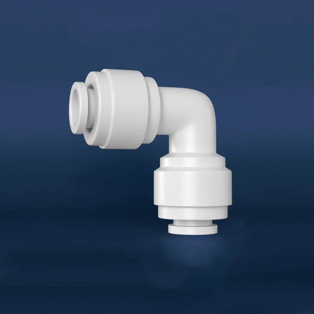 Подходит для трубки OD 1/4" 3/8" Угольник 90 градусов POM Быстроразъемный фитинг-соединитель Для аквариума Системы обратного осмоса Фильтра для воды RO