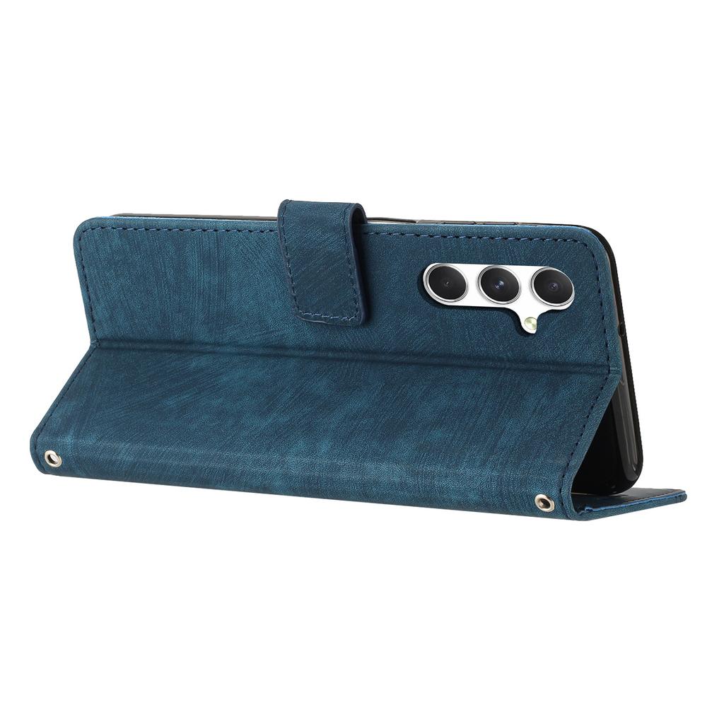 For Samsung Galaxy A56 5G Case Imprinted Lines Leather Phone Cover Folding Stand