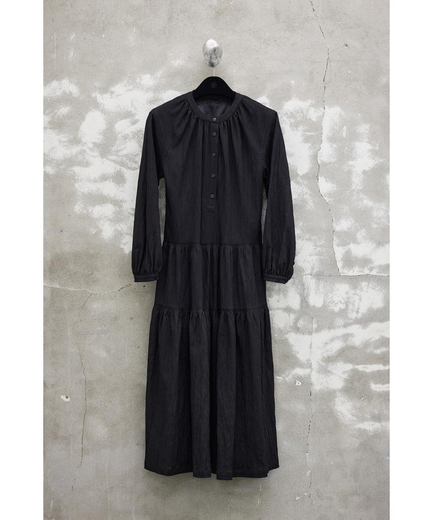 Youth Shirring Pullover Dress - Black
