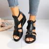 Spring and Summer New Large Size Wedge Heel Women's Sandals Hollowed Out with Sandals