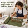 34Slot Roll Up Canvas Paint Brush Holder Washable Artist Brush Organizer Travel Storage Case For Watercolor Acrylic Brushes Pens