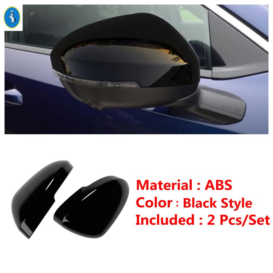 Shiny / Carbon Fiber Look / Black Style Side Door Rearview Mirror Cover Trim For Nissan Kicks 2025 2026 Car ABS Accessories