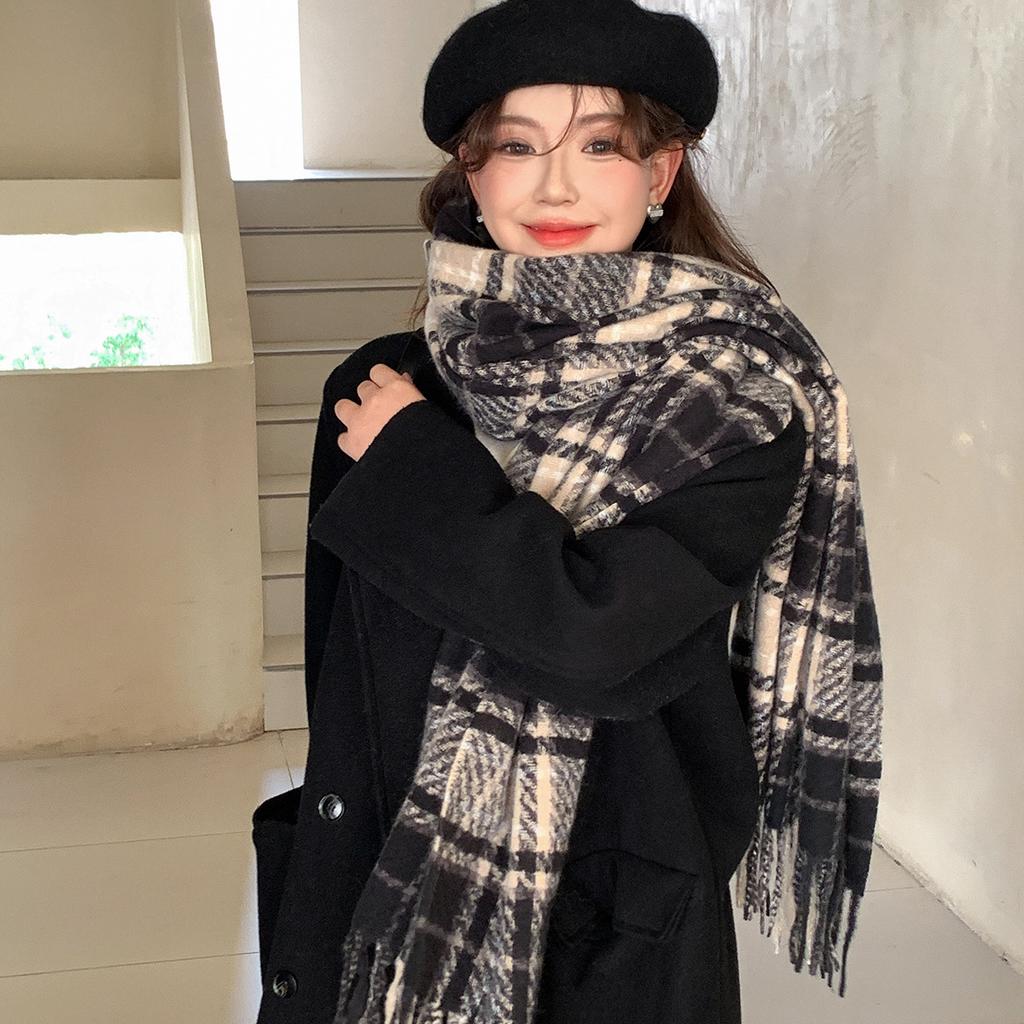 Шарф с кисточками из искусственного кашемира New Atmosphere для женщин на осень и зиму, с утолщенным бархатом и теплым воротником