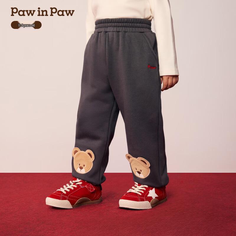 Детские повседневные брюки PawinPaw с подкладкой, рождественские, с мультяшным мишкой
