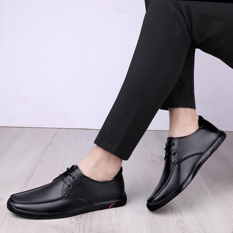 FashionMens Formal Shoes Men 2024 Spring & Autumn Genuine Leather For Wedding Comfy Lace-up Dress Shoes Man Brand Oxfords Men's Shoes