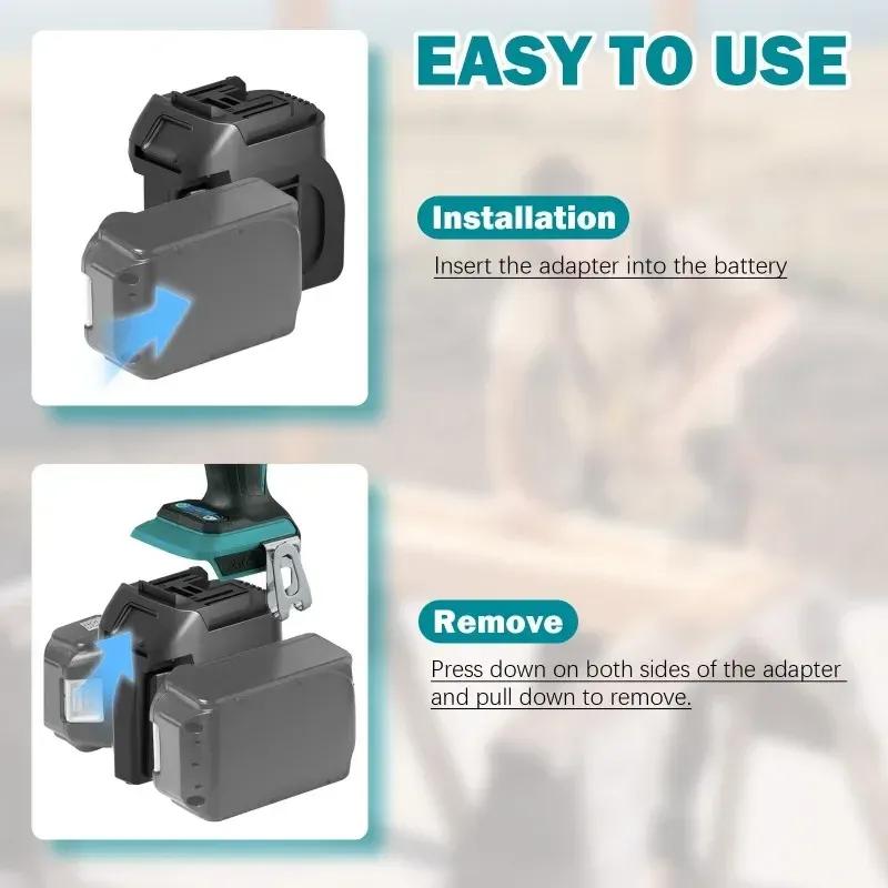 For Makita 18V Li-ion Battery MT18MT 2 in 1 Battery Adapter Converter Compatible with For Makita 18V Battery Cordless Power Tool