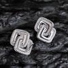 Earrings Twist Square Splicing Earrings Women's Niche Design High-end New Trend