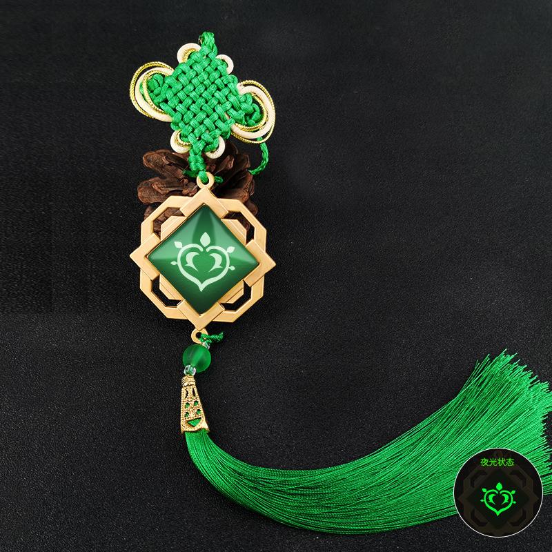 Genshin Impact брелки с кисточками, ювелирные изделия, брелок для косплея, 7 элементов, оружие, светящийся глаз Бога, брелок для ключей, подарок